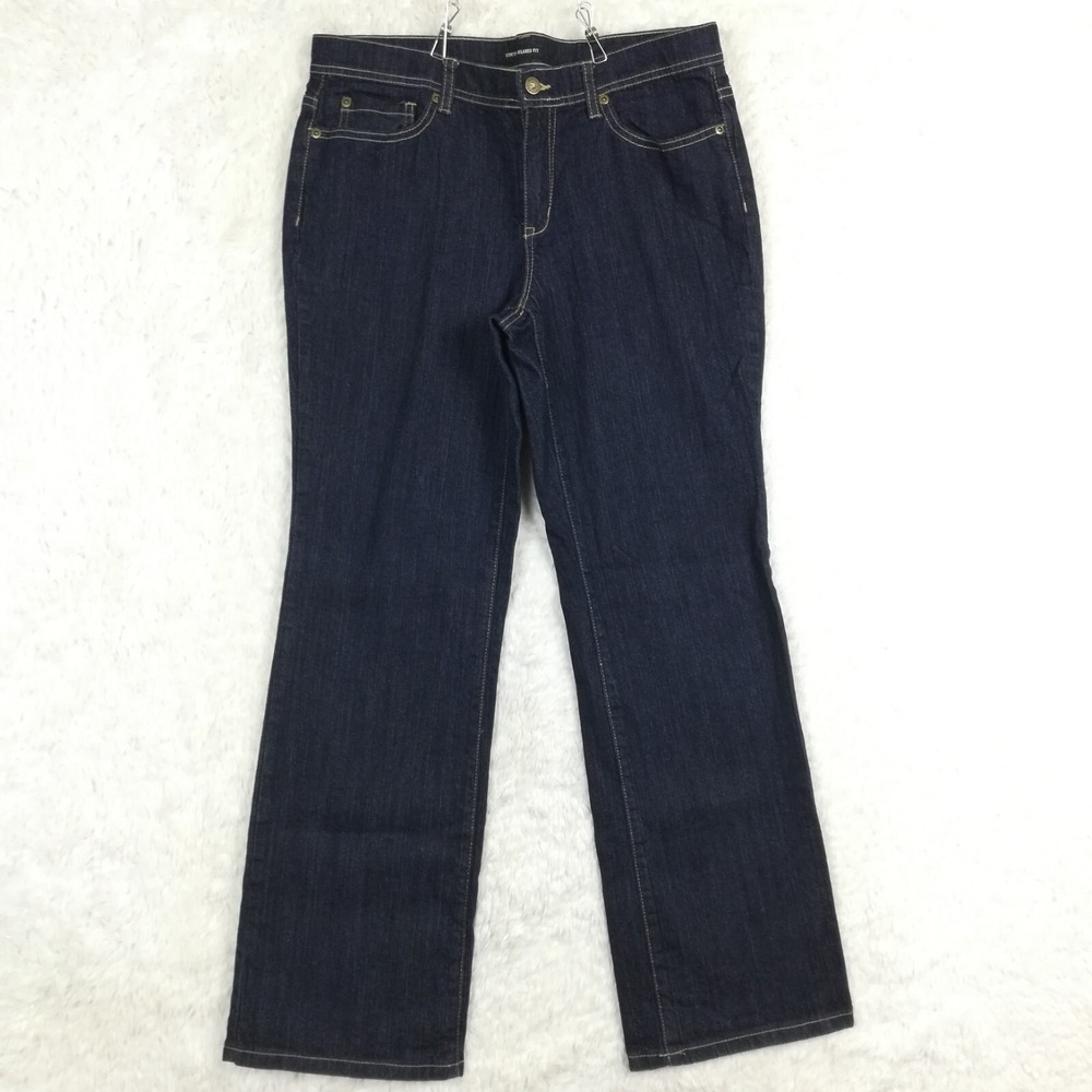 Axcess Womens Jeans Boot Cut Relaxed Blue Denim Dark Wash Stretch Mid Rise 12